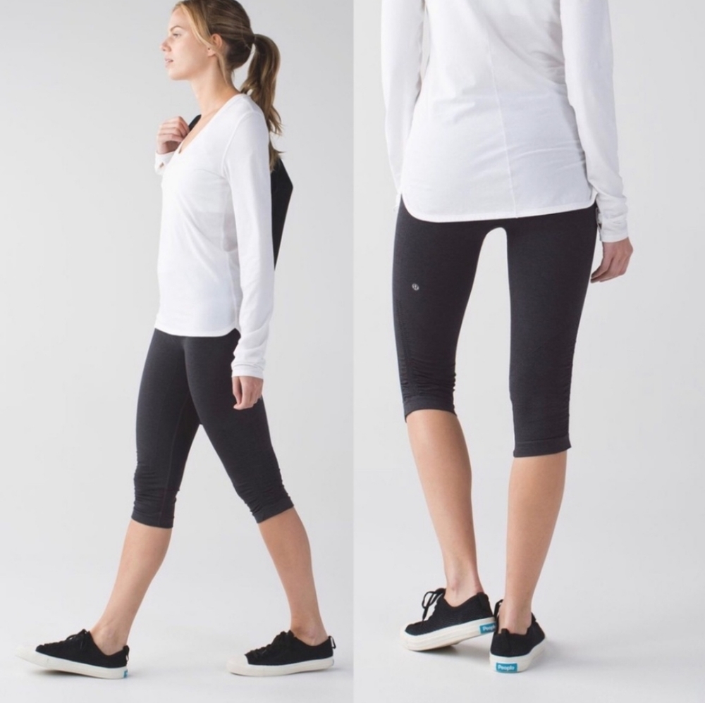 LULULEMON The Flo Crop Black Capri Legging Size 8